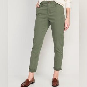 Old Navy Green Alpine Easy Chino Pants Pull On Size Medium Cotton Blend